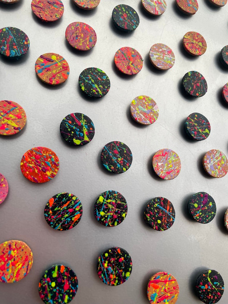 Set of Four Hand Painted Leather Magnets