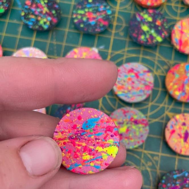 Set of Four Hand Painted Leather Magnets