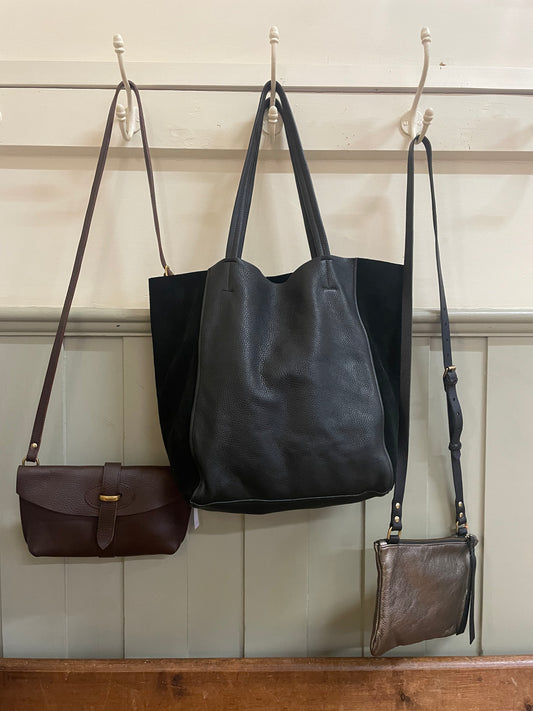 Magdalen Tote - Black Leather & Suede