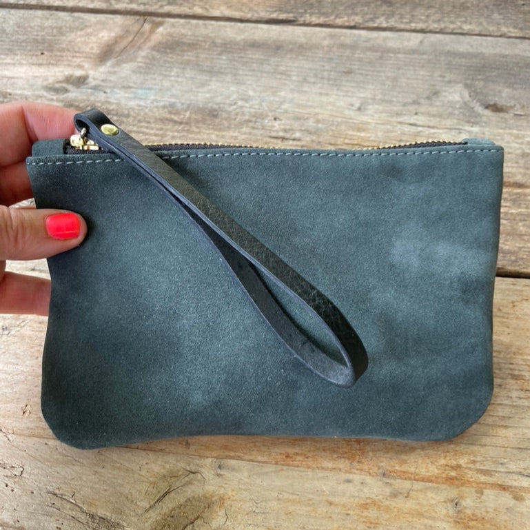 Spruce suede Moreton pouch - Miller & Jeeves