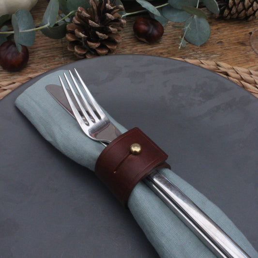 Napkin Rings -Mid Brown leather