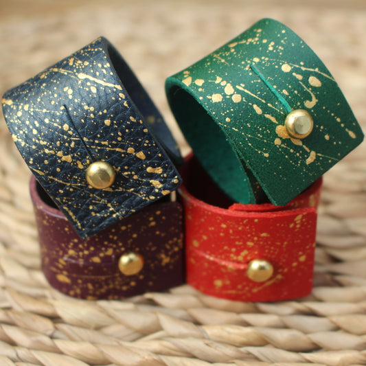 Napkin Rings - Hand Painted Gold Splatter Napkin Rings