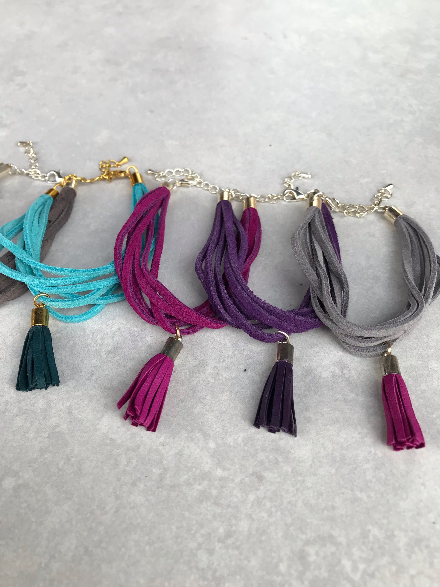 Varese Tassel Bracelet - turquoise/fuchsia