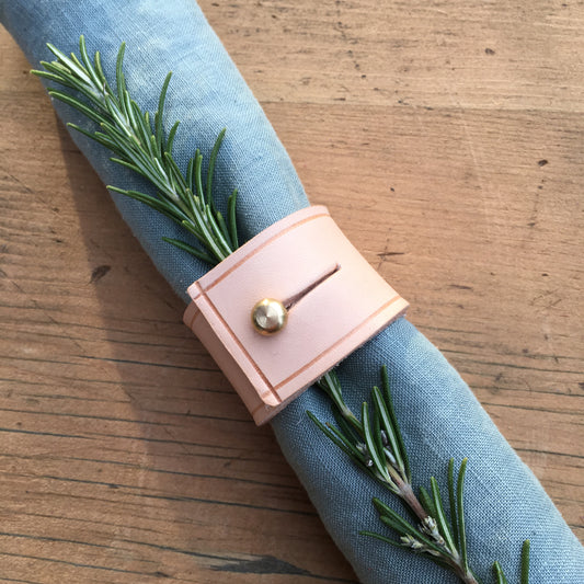 Napkin Rings - Natural leather