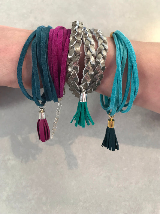 Varese Tassel Bracelet - turquoise/fuchsia