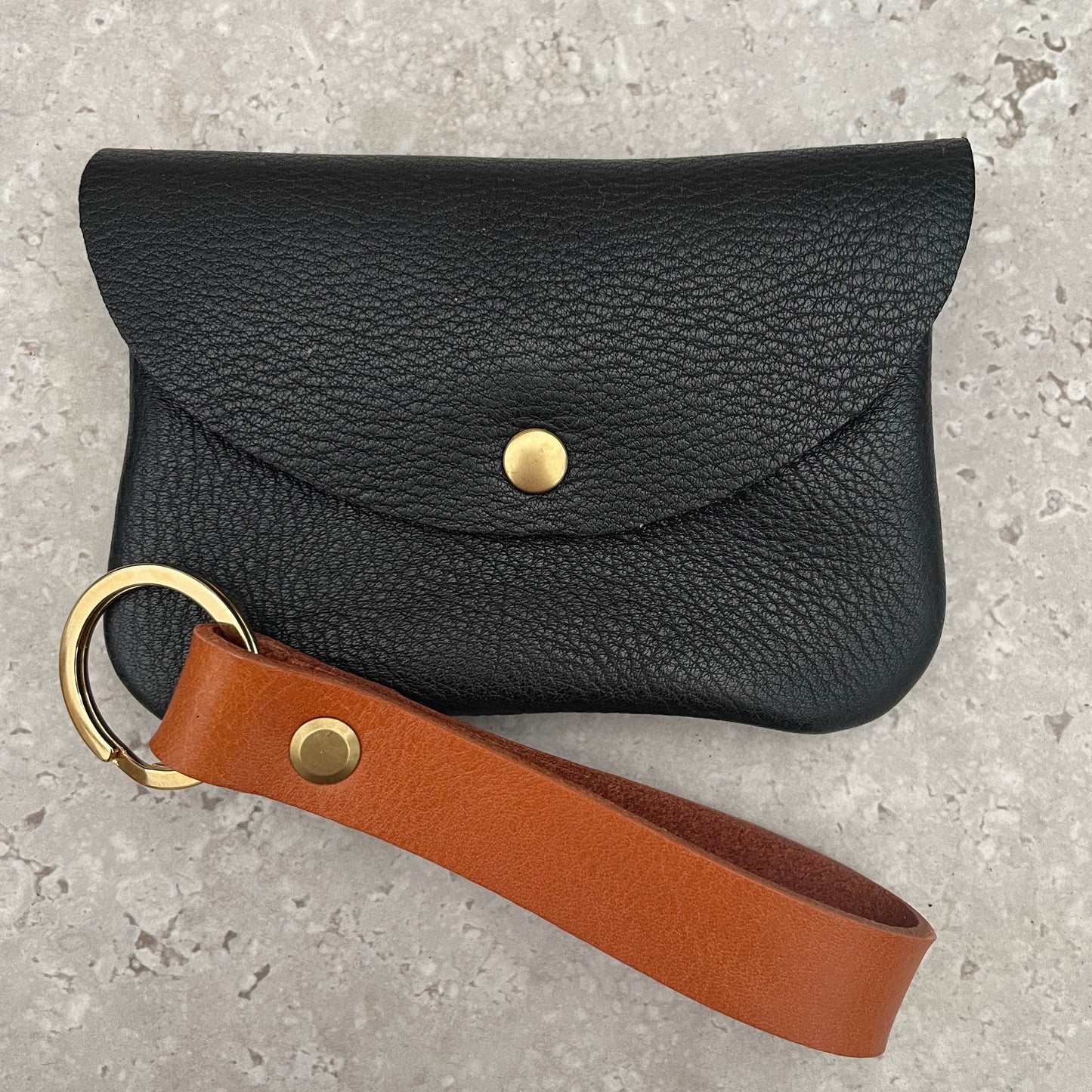 Loxley Loop Keyring - Black Leather