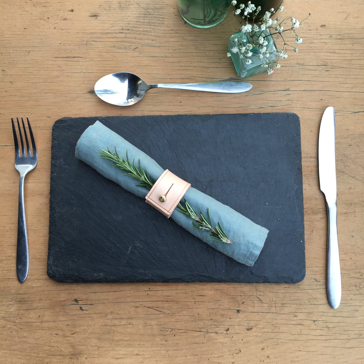 Napkin Rings - Natural leather