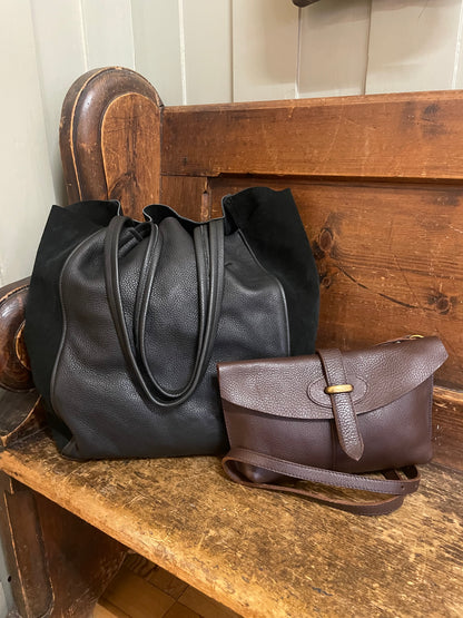 Magdalen Tote - Black Leather & Suede