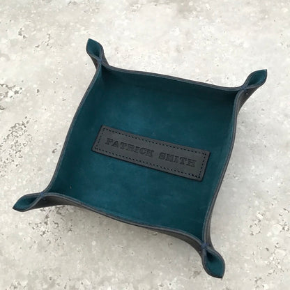 Personalised Leather & Suede Tray Tidy