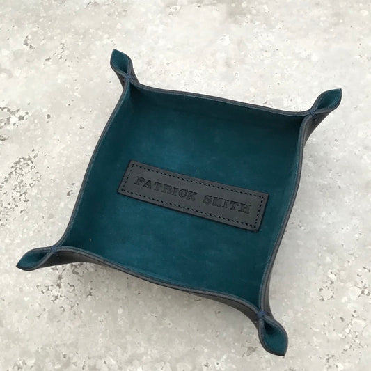 Personalised Leather & Suede Tray Tidy