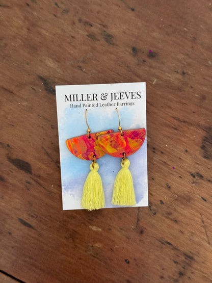 Sale - Tassel Earrings - Sahara/lemon