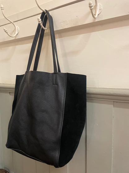 Magdalen Tote - Black Leather & Suede