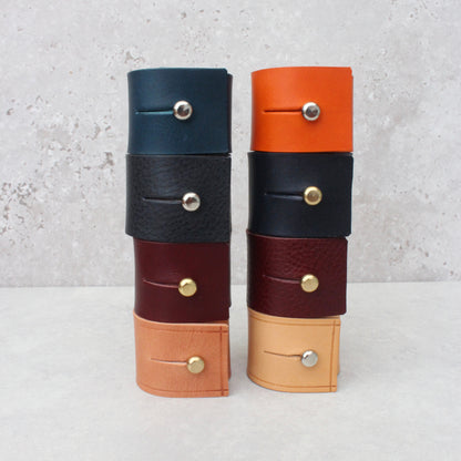Handmade Leather Napkin Rings - mixed colour set