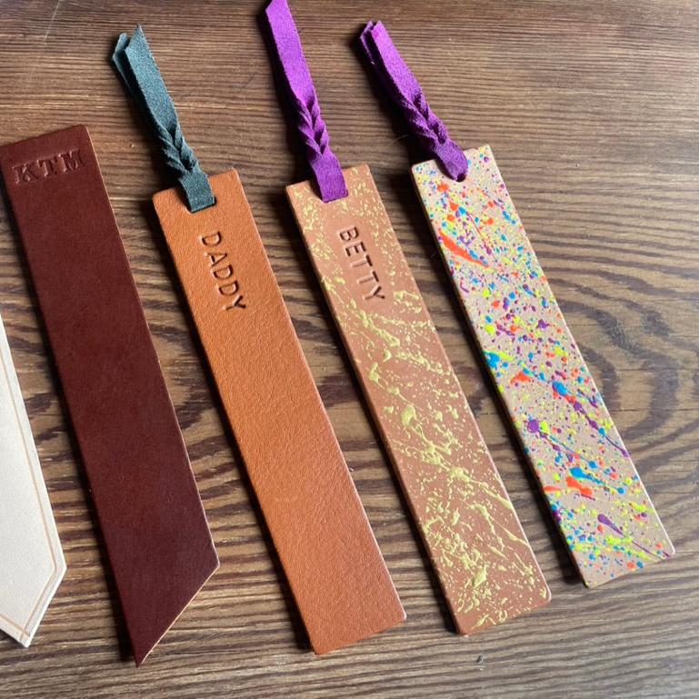 Hand Painted Leather Bookmark