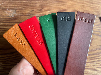 Personalised Leather Bookmak with Suede Twist