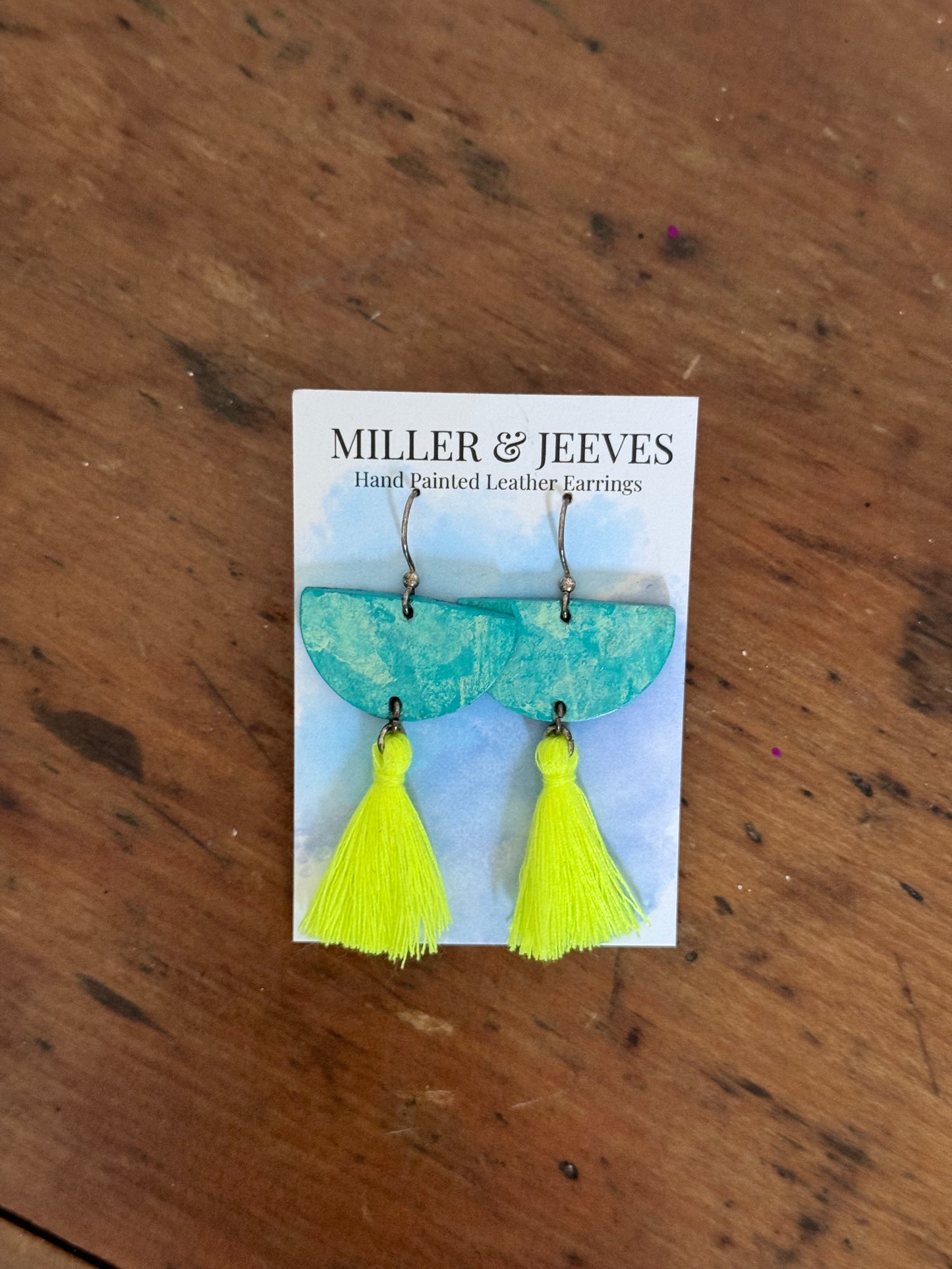 Sale - Tassel Earrings - sea breeze/Neon