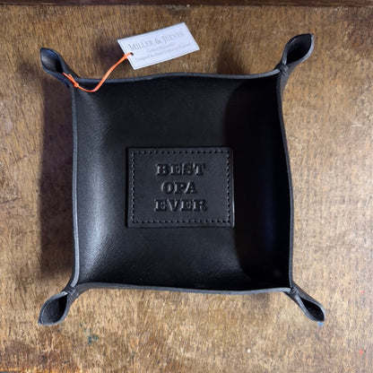 Personalised Leather & Suede Tray Tidy