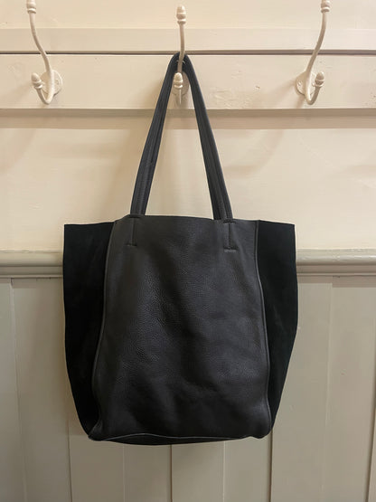 Magdalen Tote - Black Leather & Suede