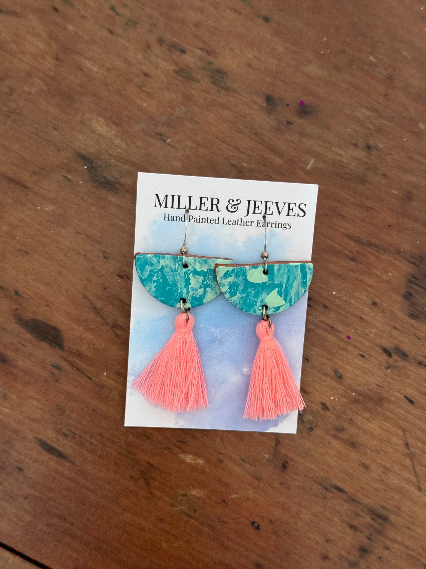 Sale - Tassel Earrings - Turquiose/peach