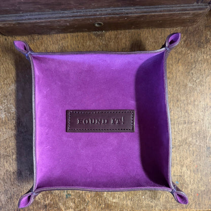 Personalised Leather & Suede Tray Tidy