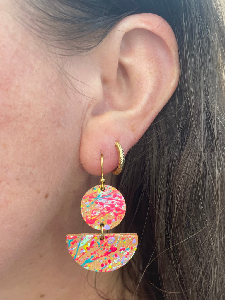 Neon Splatter Earrings