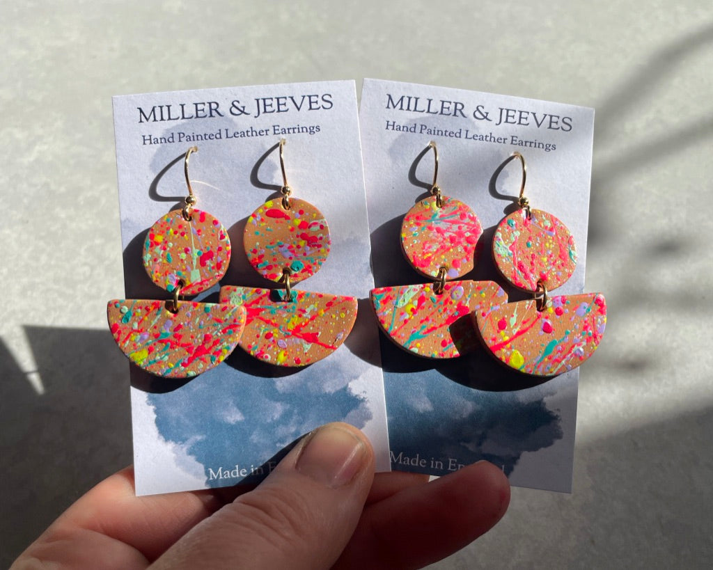 Neon Splatter Earrings
