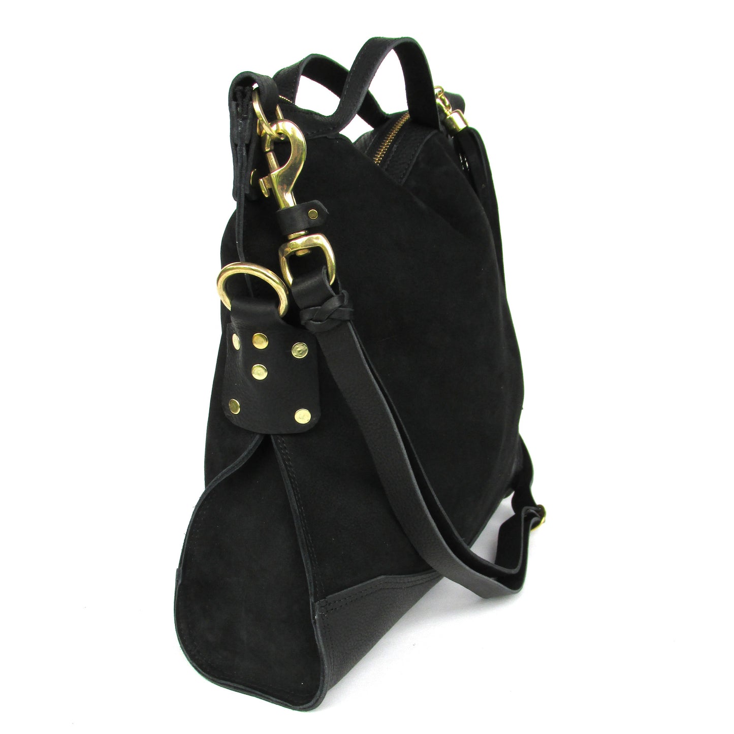 Delilah  Crossbody  Bag - Black Suede/Leather