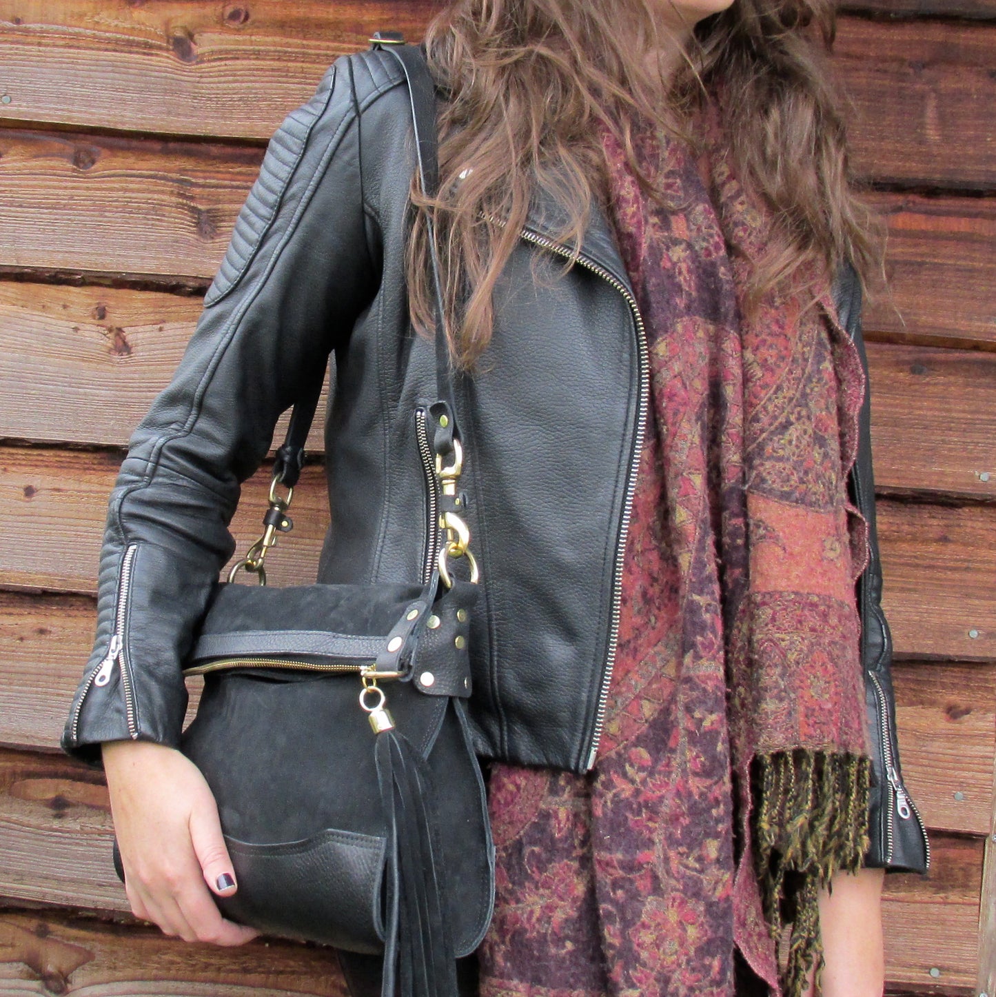 Delilah Crossbody Bag - Black Leather