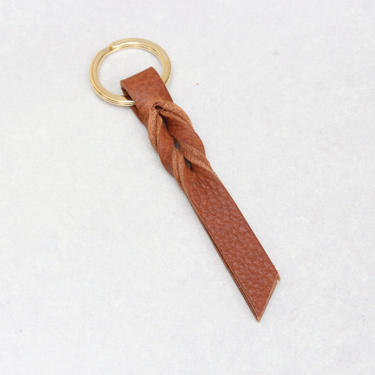 Twist Keyring - Tan Tumblegrain