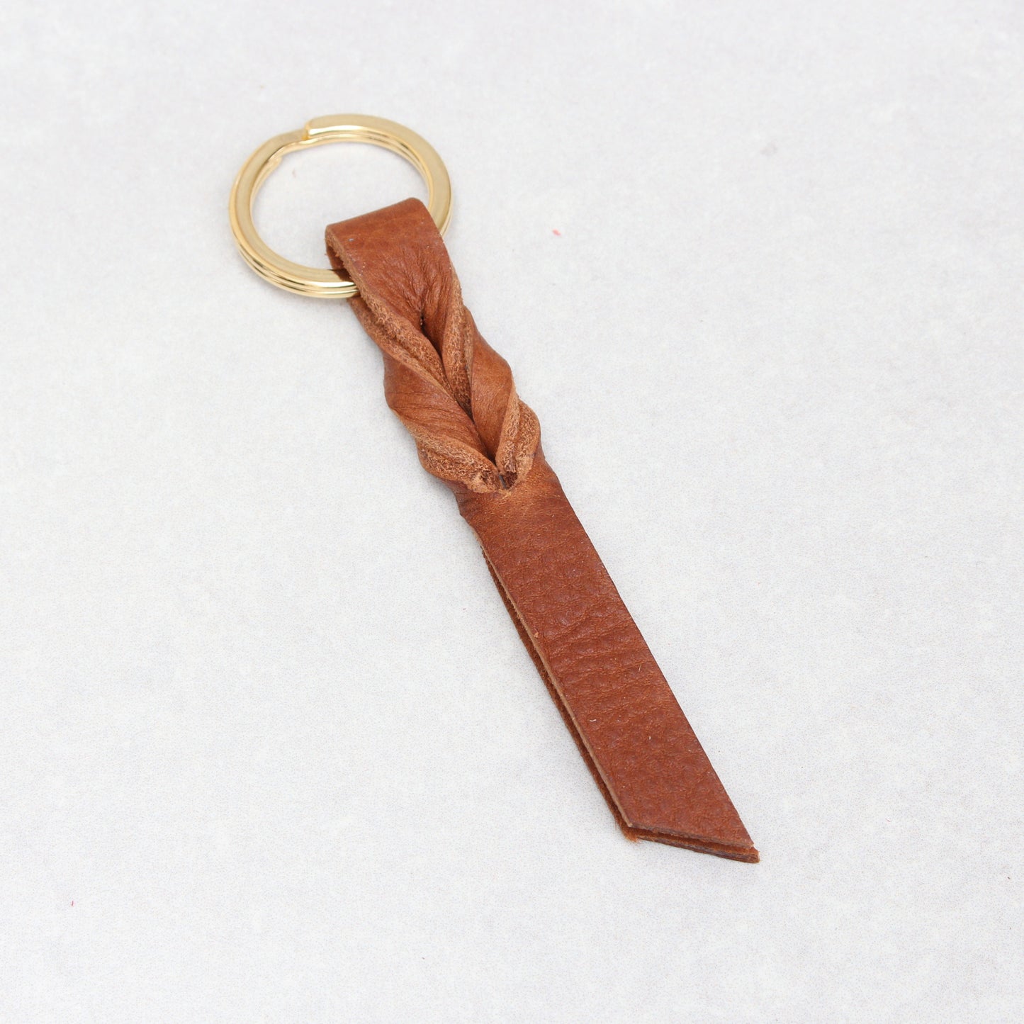 Twist Keyring - Tan Tumblegrain
