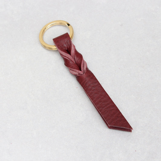 Twist Keyring - Burgundy Tumblegrain