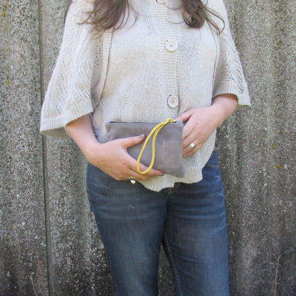 Moreton Suede Pouch - Dark Olive