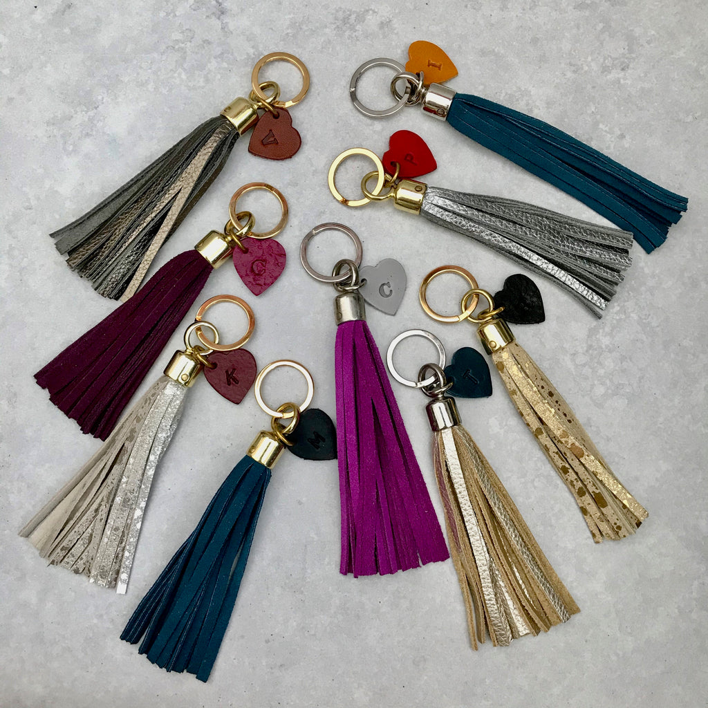 Personalised Swinbrook Tassel Keyring - Suede - Various Colours