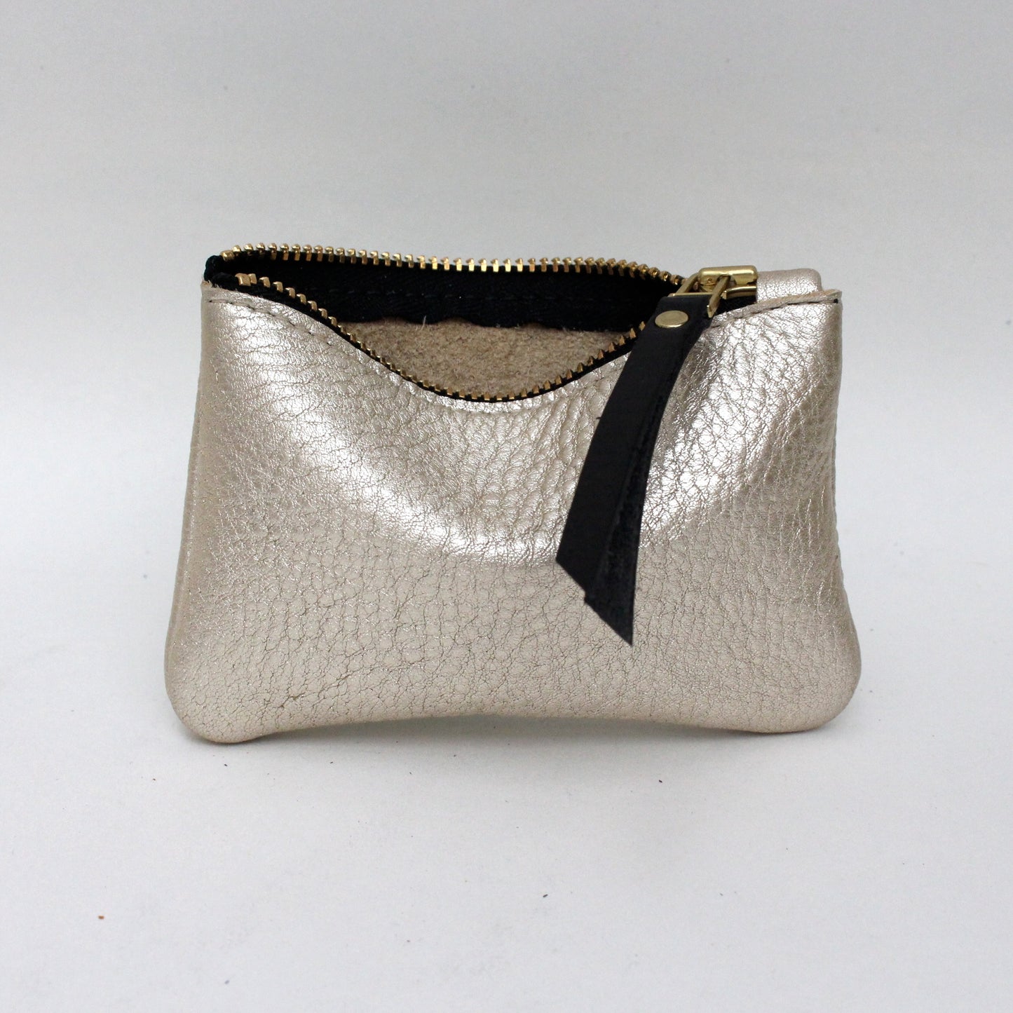 Foxcombe Coin Purse - Platinum Metallic Leather