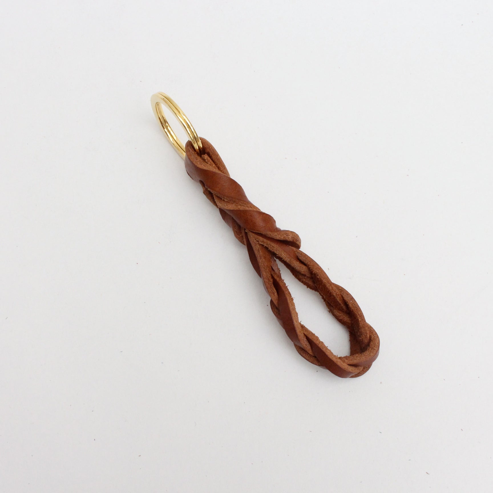 Tan Buscot Plaited Key Loop - Tan