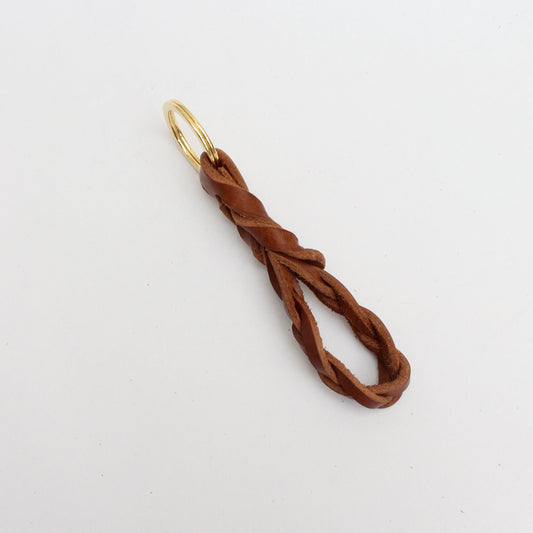 Tan Buscot Plaited Key Loop - Tan