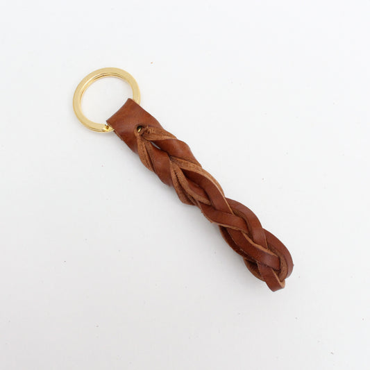 Tan Buscot Plaited Key Loop - Tan