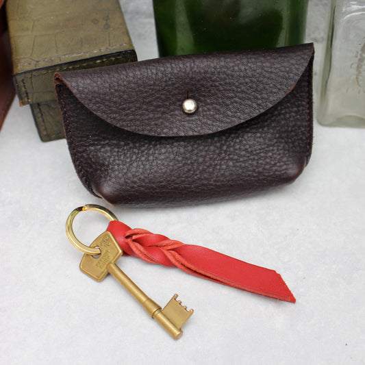 Miller and Jeeves Hebden coin pouch, dark brown cruiser leather