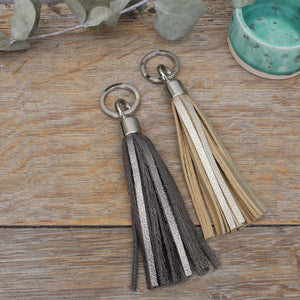 Swinbrook Tassel Keyring - Anthracite Leather