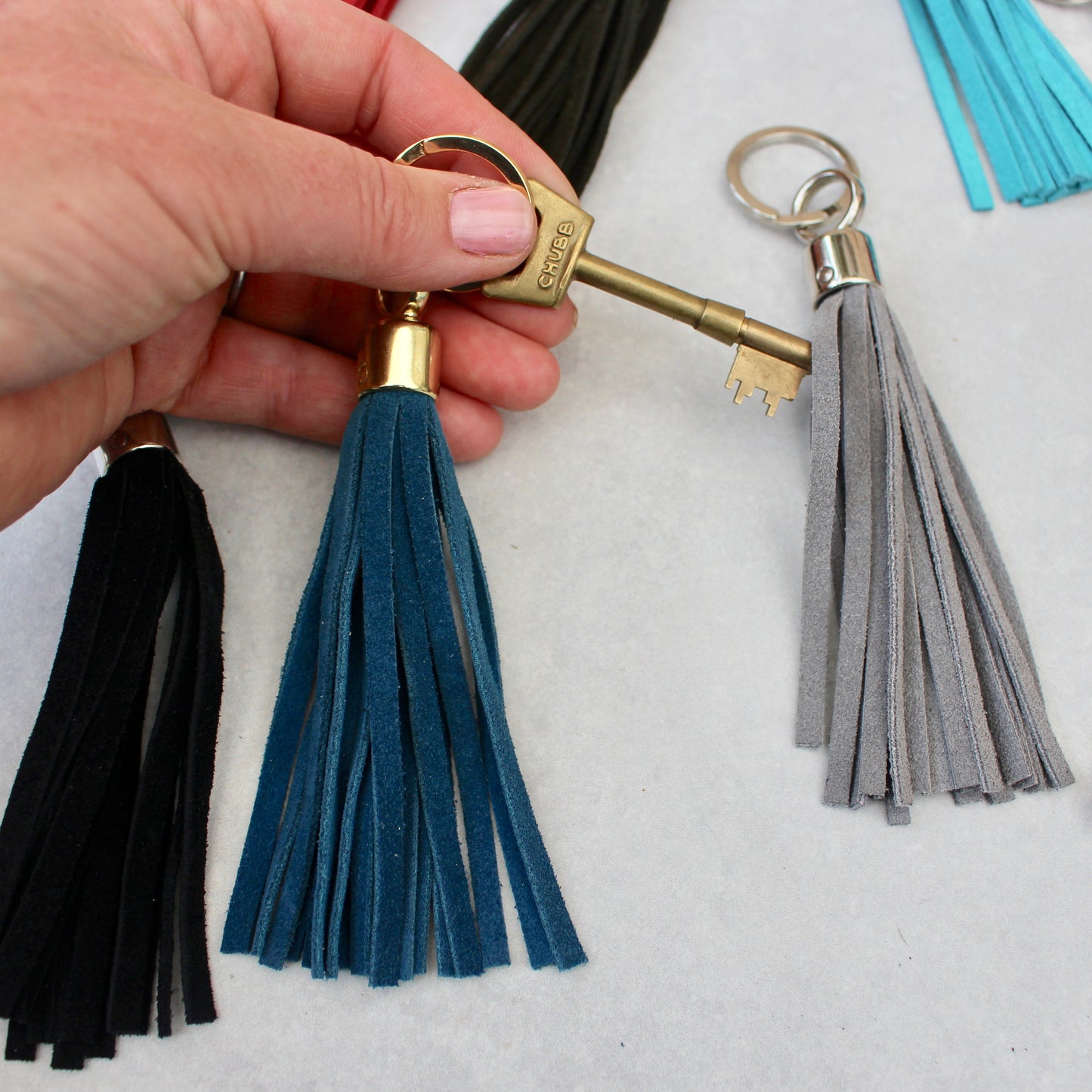 Swinbrook Tassel Keyring - Suede - Various Colours