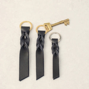 Handmade Twist Leather Keyring - Various Colours