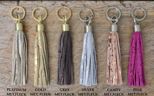 Personalised Swinbrook Tassel Keyring - Suede - Various Colours