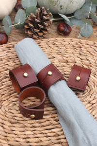 Napkin Rings -Mid Brown leather