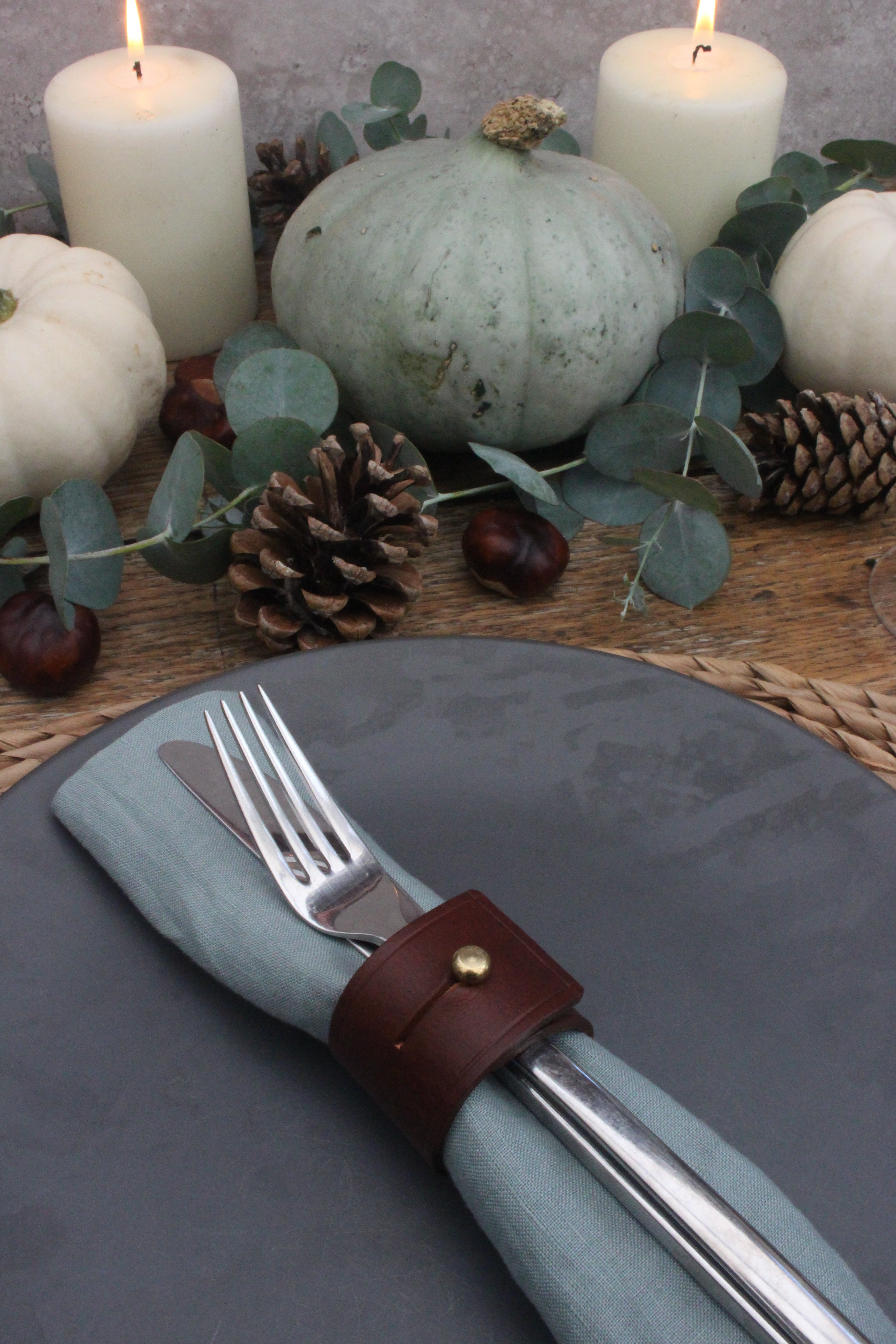 Napkin Rings -Mid Brown leather