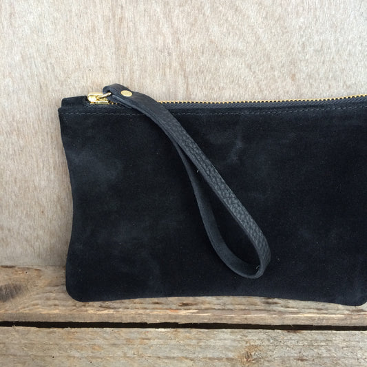 Moreton Suede Pouch -Black