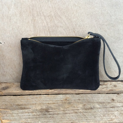 Moreton Suede Pouch -Black
