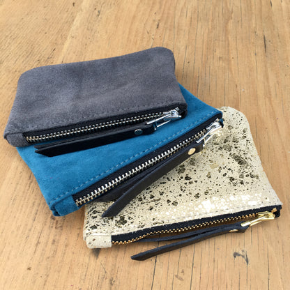 Foxcombe Coin Purse - Teal Suede