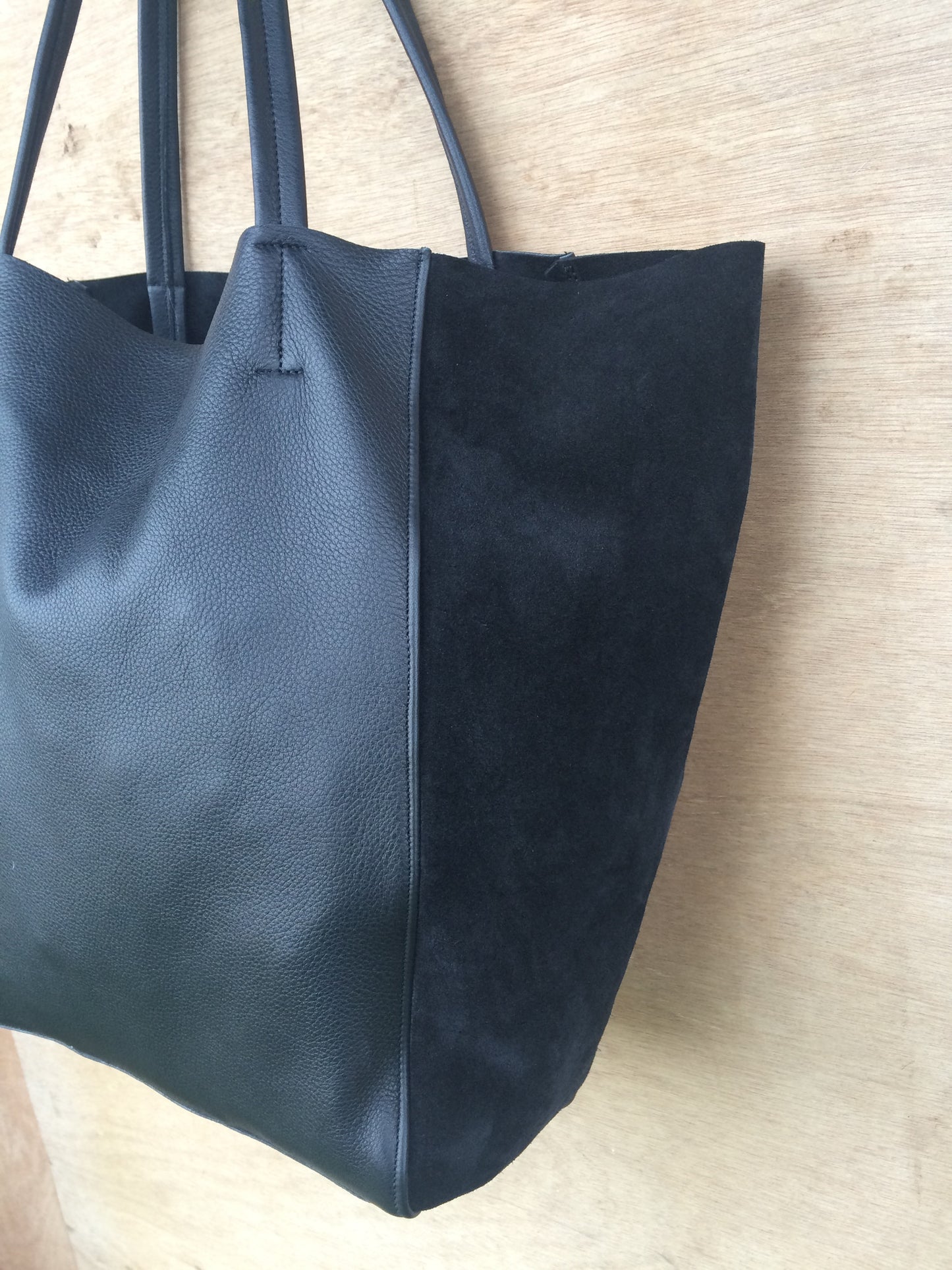 Magdalen Tote - Black Leather & Suede