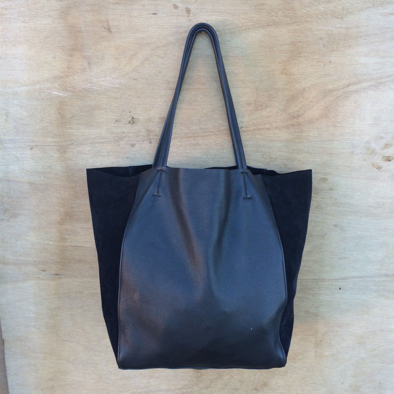 Magdalen Tote - Black Leather & Suede