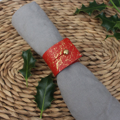 Napkin Rings - Hand Painted Gold Splatter Napkin Rings